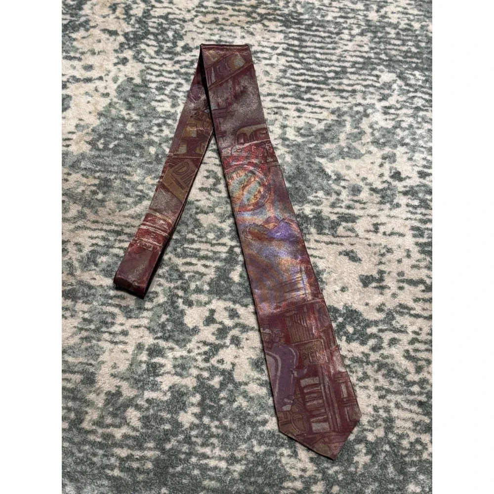 vintage Bugle Boy diner-themed Skinny necktie Made In USA